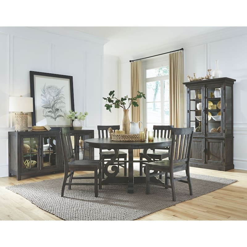 Magnussen Home Bellamy Peppercorn Buffet Curio - 66''W x 19''D x 34.5''H