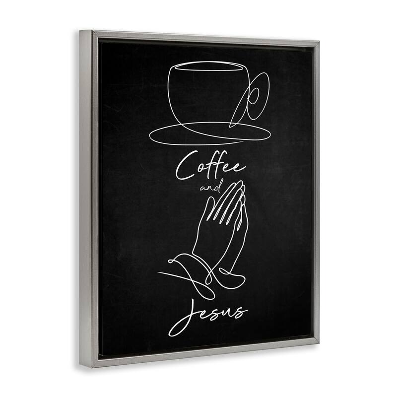 Stupell Coffee & Jesus Prayer Framed Floater Canvas Wall Art Design By Marcus Prime