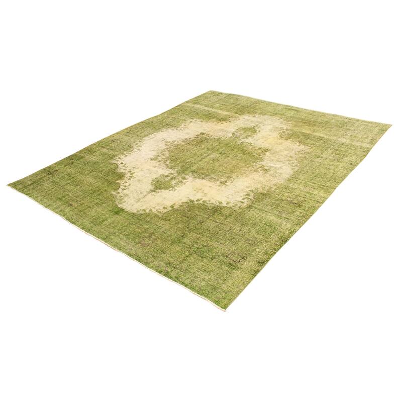 ECARPETGALLERY Hand-knotted Color Transition Lime Green Wool Rug - 10'1 x 12'1