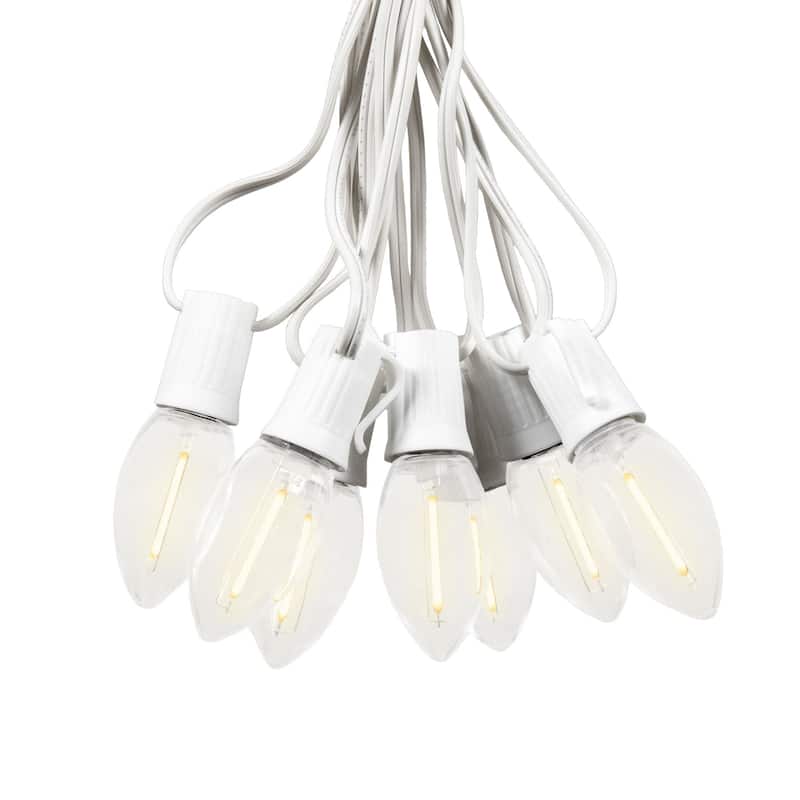 25 Foot C9 LED Transparent Outdoor Christmas String Light Set - String Lights - Clear