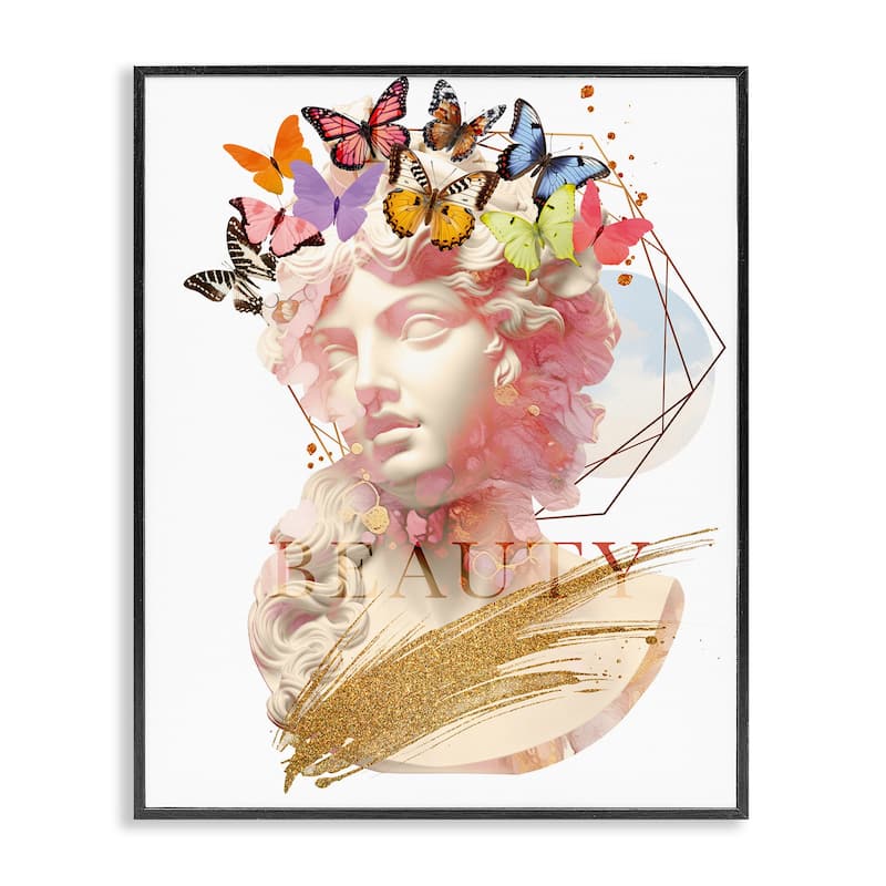 Stupell Beauty Statue Portrait Framed Giclee Art Design By Susan Arnot - 16 x 20 - Black