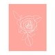 Rose With Leaves Line Drawing Abstract Feminine Art Print/Poster - Bed ...