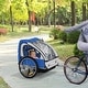 preview thumbnail 10 of 16, Aosom 2-Seat Kids Child Bicycle Trailer with a Strong Steel Frame, 5-Point Safety Harnesses, & Comfortable Seat Blue