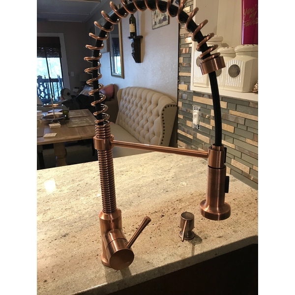 Brienza Antique Copper Residential Spring Coil Kitchen Faucet Brienza Antique Copper Residential Spring Coil Kitchen Faucet Free Shipping Today 12303234