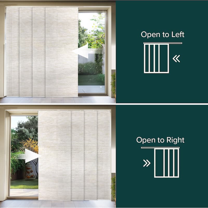 CHICOLOGY Adjustable Sliding Panels, Light Filtering - 46"- 86" W X 92" H