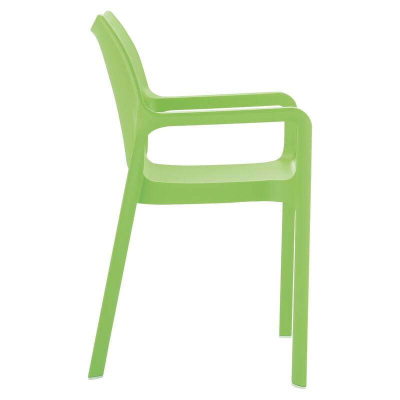 33" Green Outdoor Patio Solid Dining Arm Chair