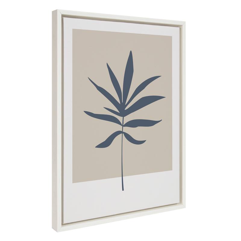 Kate and Laurel Blue Botanical Framed Canvas by Creative Bunch Studio - White - 18x24