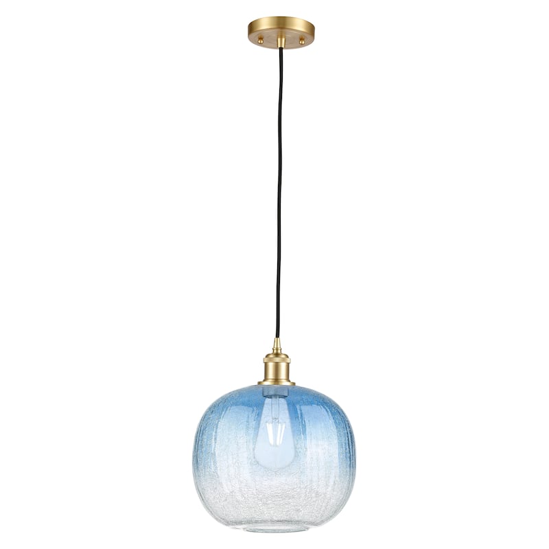 Innovations Lighting Endless Possibilities Ballston - Brookhaven Sphere - 1 Light 11" Cord Hung Mini Pendant - Satin Gold/Sapphire Blue