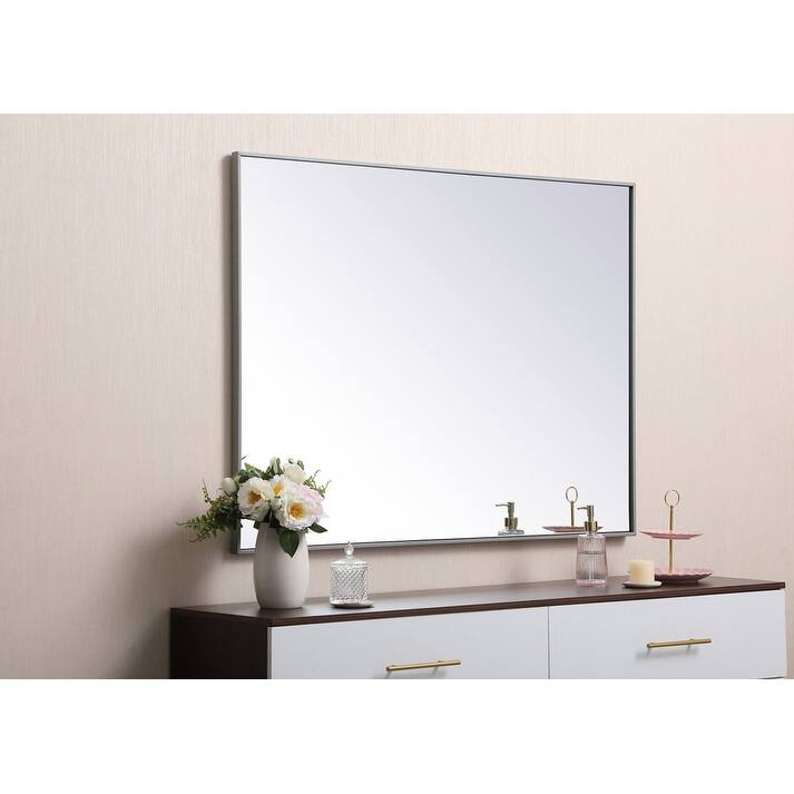 Elegant Lighting Eternity 36" x 48" Rectangular Beveled Metal Framed