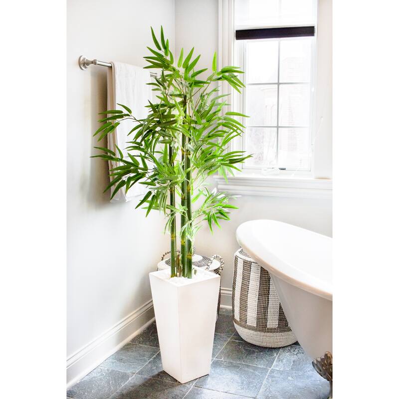 Bamboo Tree Floor Plant 5ft Indoor Outdoor Decor with Planter - 5ft.