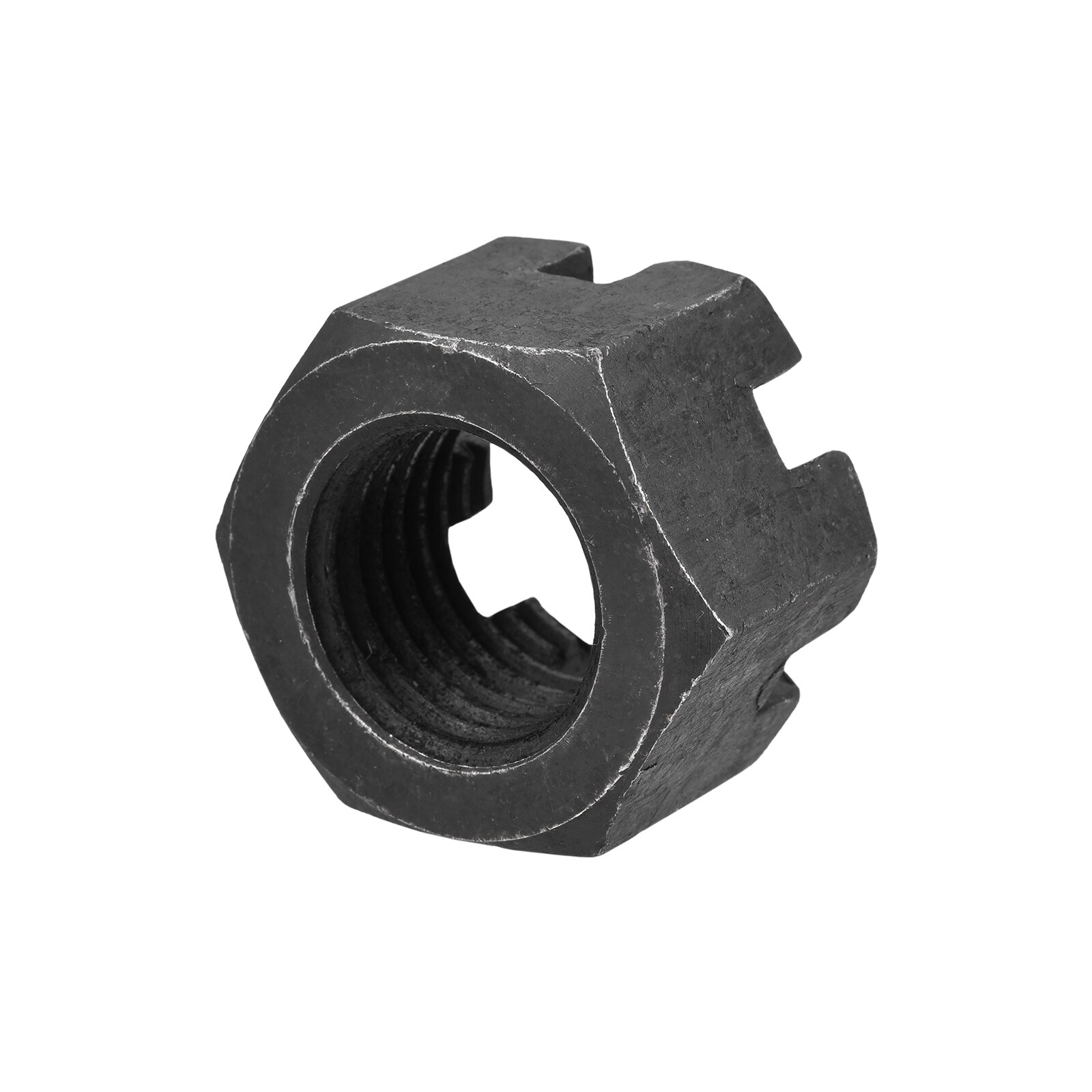 Hexagon Slotted Nut, Grade 4.8 Carbon Steel Hex Nuts, Black