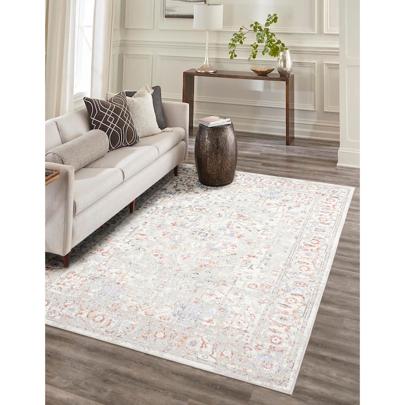 ECARPETGALLERY Machine Made Mira Ivory Area Rug