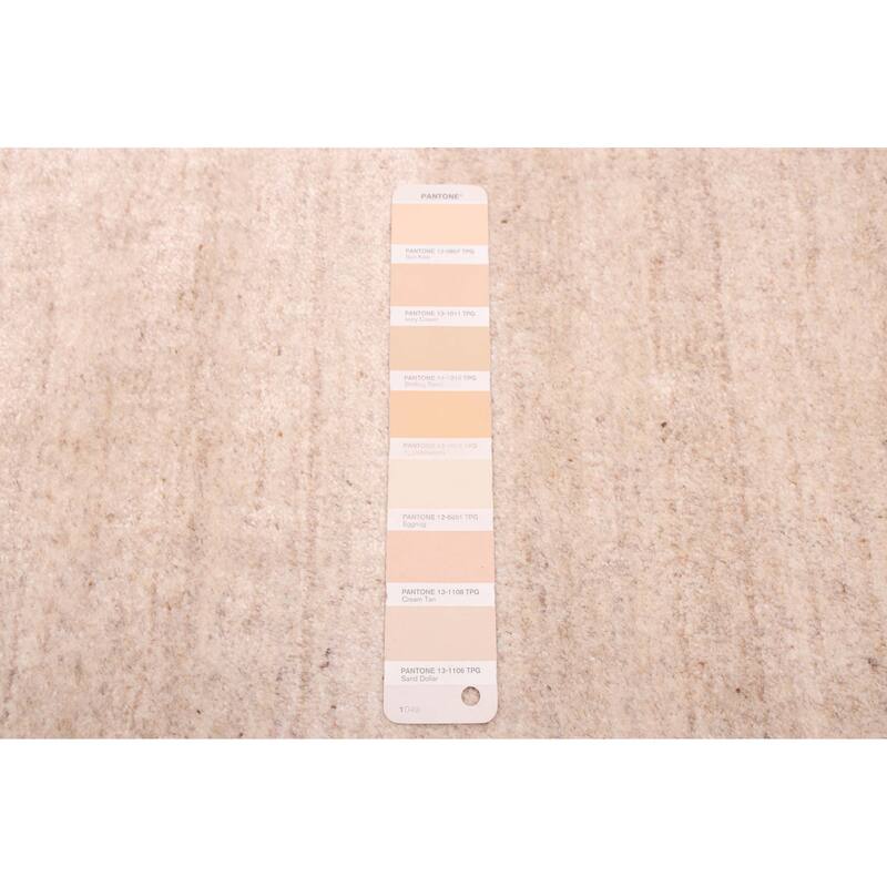 ECARPETGALLERY Hand Loomed Ananda Ivory Viscose, Wool Rug - 8'0 x 10'0