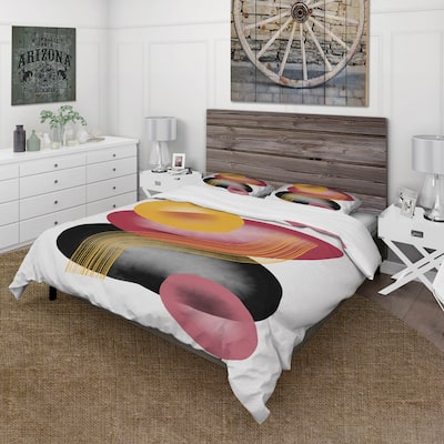 Designart 'Colorful Minimal Organic Shapes II' Modern Duvet Cover Set