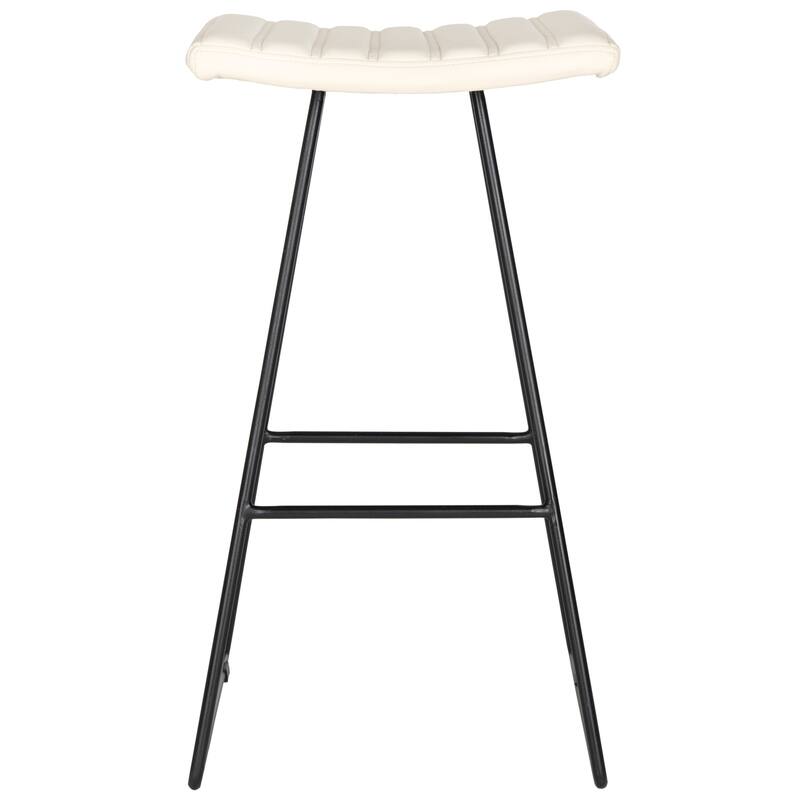 SAFAVIEH Concha Mid-Century Dining Modern Black 30-inch Bar Stool (Set of 2) - 16.5" x 16" x 30" - 17Wx16Dx30H