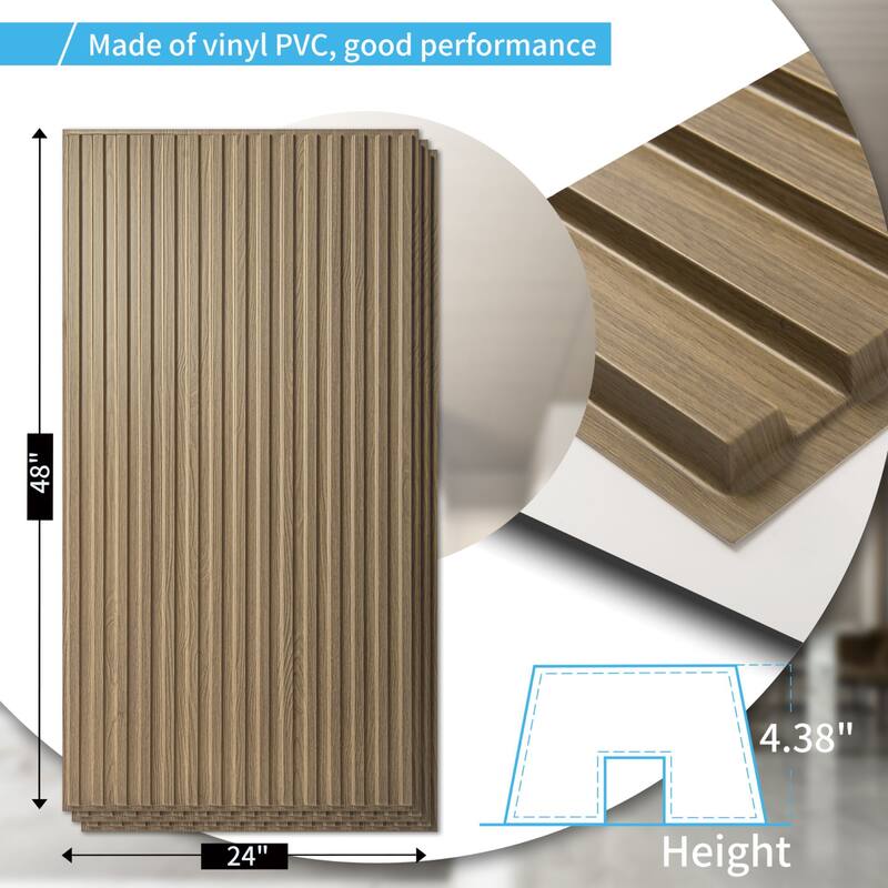 Art3d PVC Drop Ceiling Tiles,Slat Design Wall Panels,2X4 ft,12Pcs