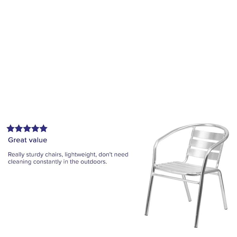 Aluminum Indoor/ Outdoor Stackable Arm Chair (Set of 4)