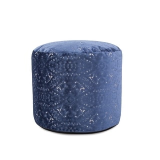 Allan Andrews Round Tall Pouf Pasini Sapphire