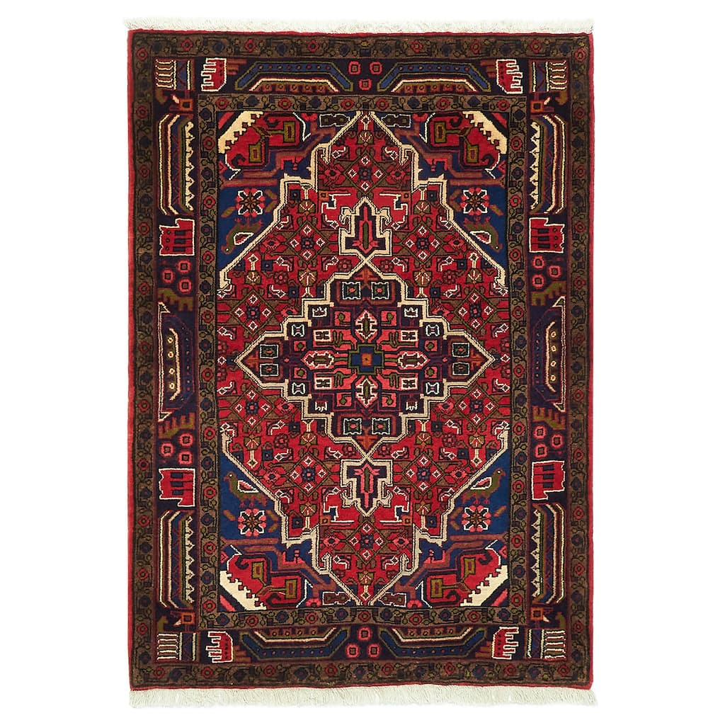ECARPETGALLERY Hand-knotted Anadol Red Wool Rug - 3'5 x 4'10