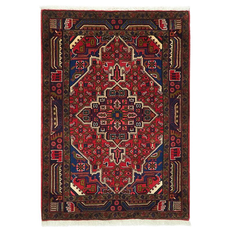 ECARPETGALLERY Hand-knotted Anadol Red Wool Rug - 3'5 x 4'10