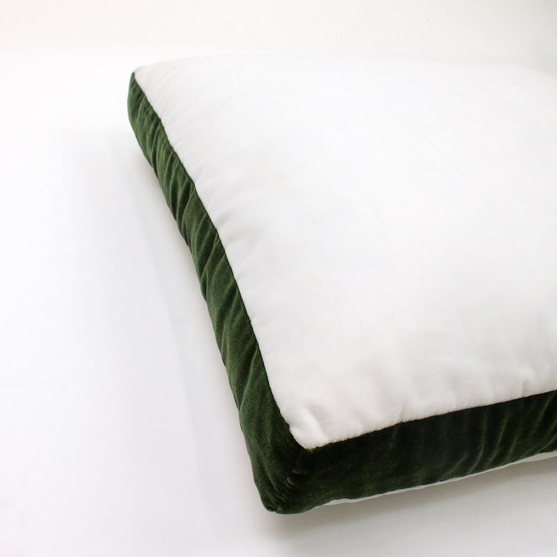 Jiti Indoor Modern Glam Squared Boxed Border Plush Velvet Square Throw Pillows Cushions for Sofa Chair 18 x 18