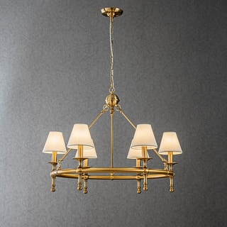 CraftHome Vintage Elegent Chandelier Classic Pendant Fixture with White Shades for Elegant Interior Lighting