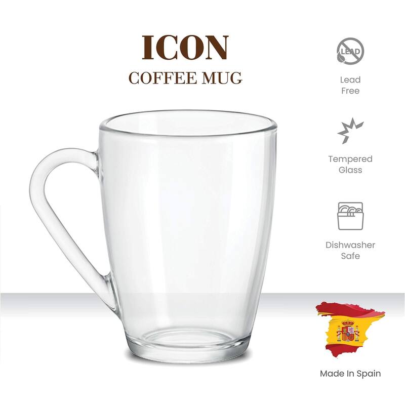 Bormioli Rocco Set of 6 Glass Coffee Mugs