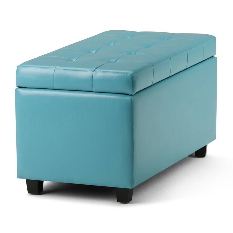Modern Storage Ottoman for Living Room - Blue