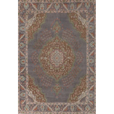 Over-Dyed Tabriz Persian Vintage Area Rug Hand-Knotted Wool Carpet - 8'1"x 10'8"