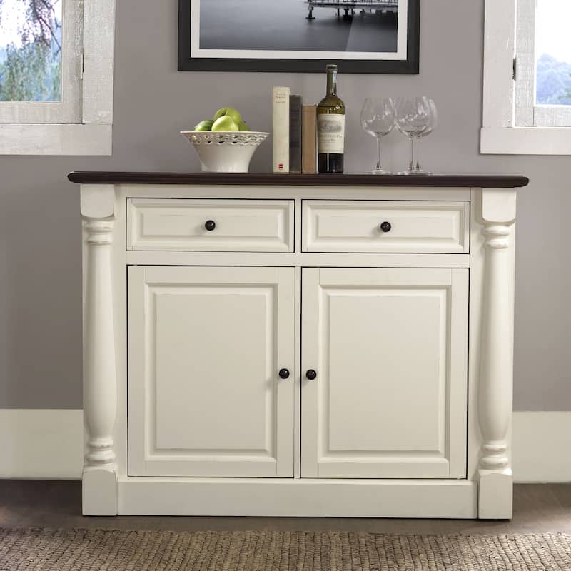 Crosley Shelby White Buffet - 47.75"L x 19"W x 36.25"H