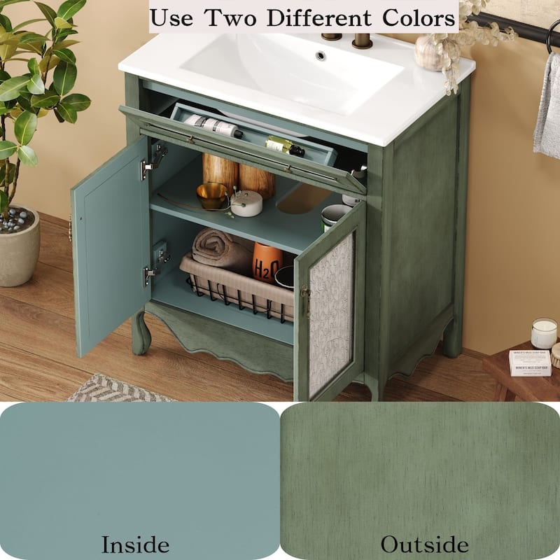 Christopher Knight Home 30" Bathroom Vanity with Ceramic Sink