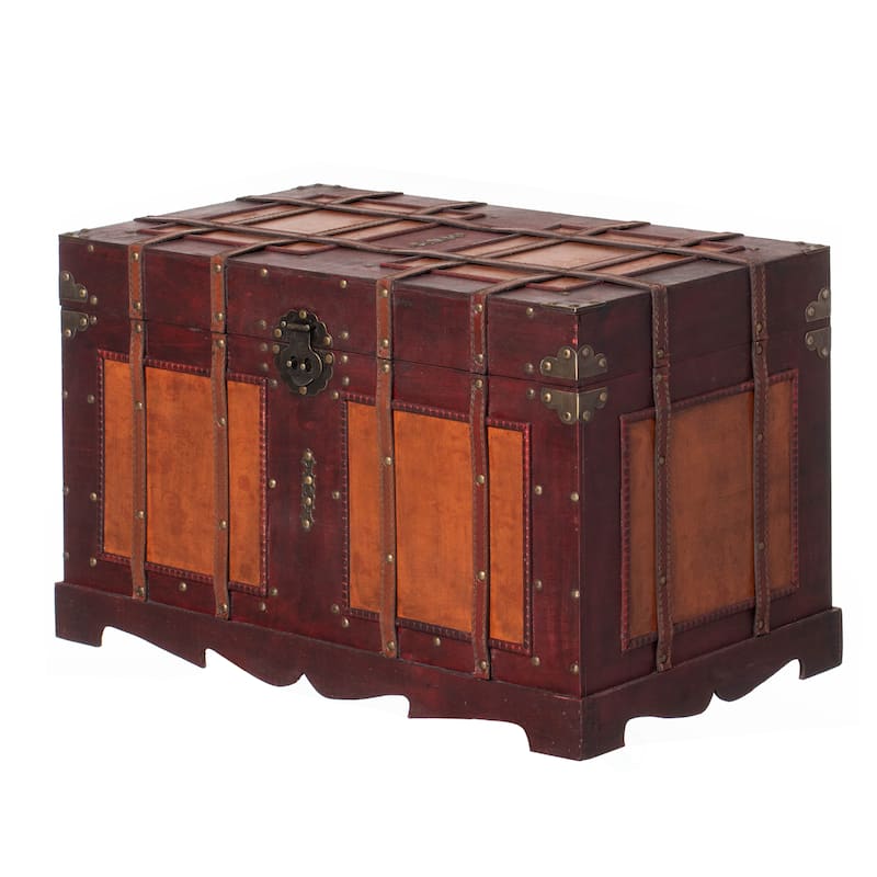 Carbon Loft Lochhead Antique Style Steamer Trunk - Brown
