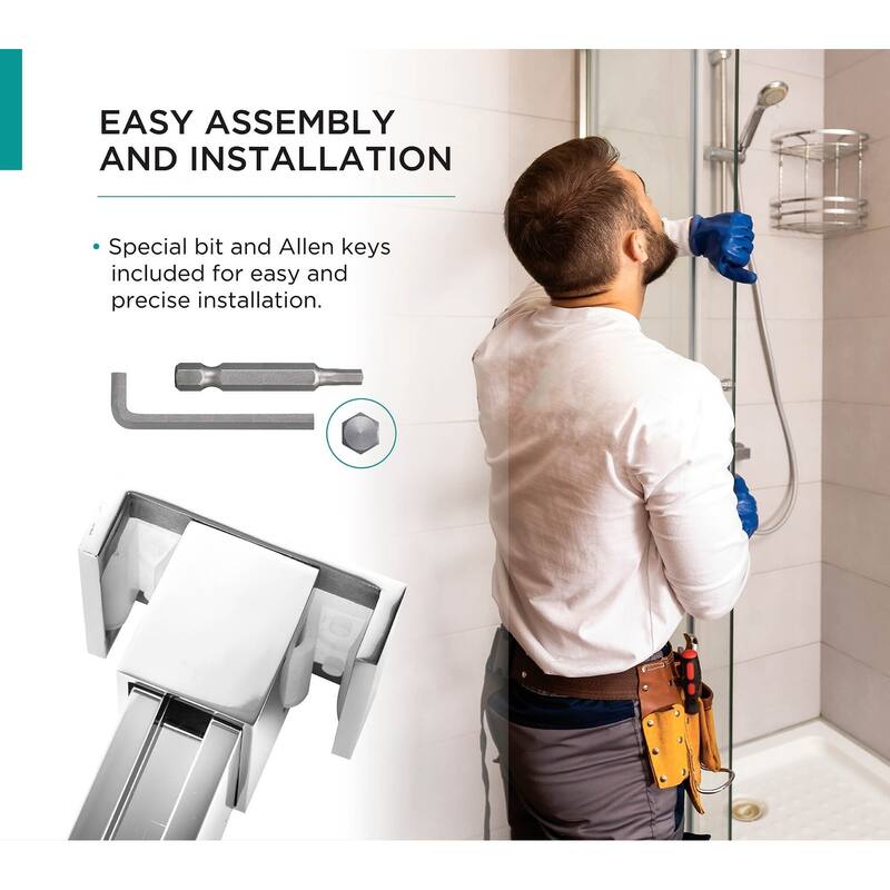 Fine Fixtures 60" Frameless Double Sliding Tub Door - 60" x 66"