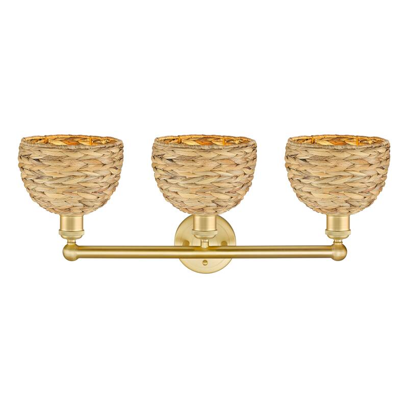 Innovations Lighting Endless Possibilities Edison - Woven Rattan - 3 Light 26" Bath Vanity Light
