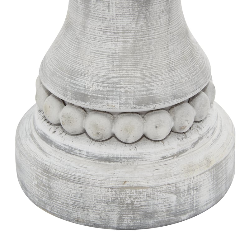 Wood Candle Holder - Set of 3 Gray - Roche River Decor