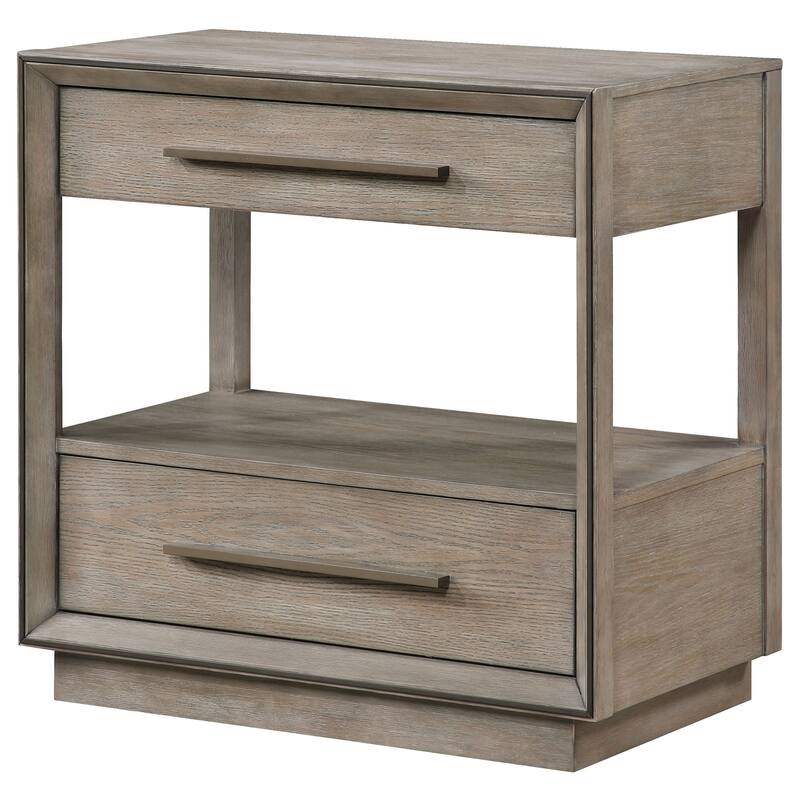 Prescott Taupe Oak 2-drawers Nightstand