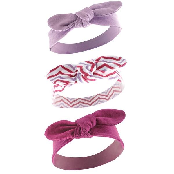 slide 1 of 1, Yoga Sprout Baby Girl Cotton Headbands 3pk, Lotus, 0-24 Months - Lotus 3-Pack Lotus 3-Pack - 0-24 Months