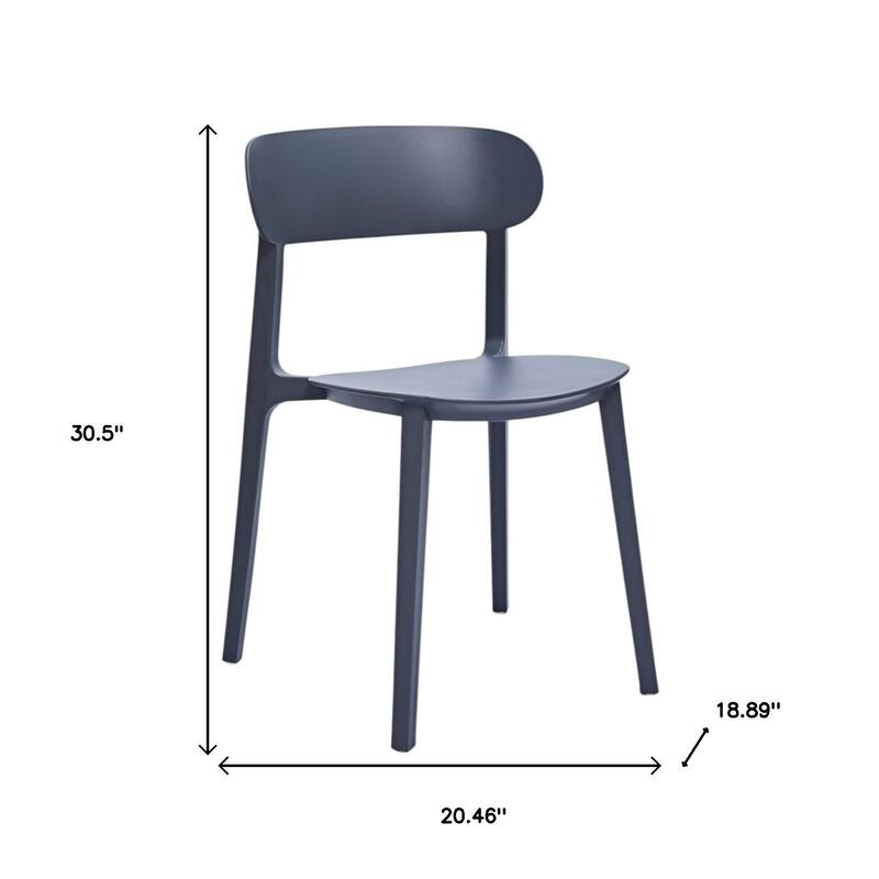 HomeRoots Set of Four Gray Heavy Duty Plastic Dining Side Chairs - 20.46 in. x 30.50 in. x 18.89 in.