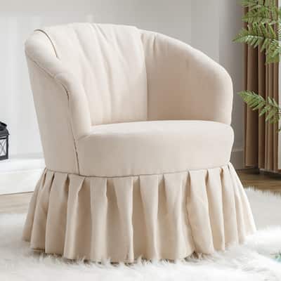 Linen Fabric Swivel Accent Chair in Beige: Stylish and Comfortable ...