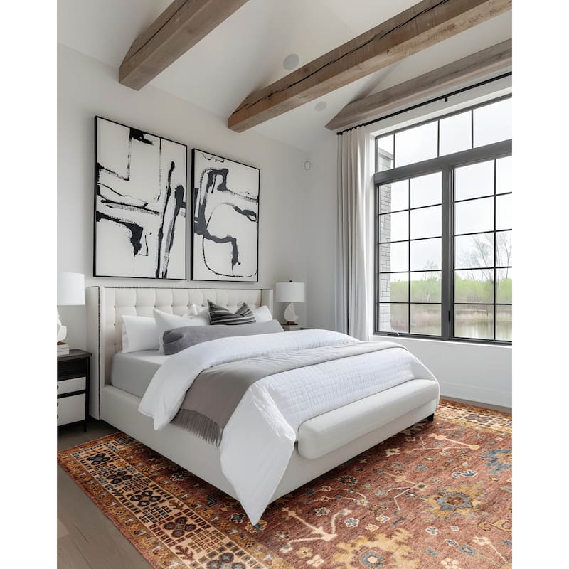 ECARPETGALLERY Hand-knotted Modern Oushak Dark Violet Wool Rug - 8'1 x 10'2