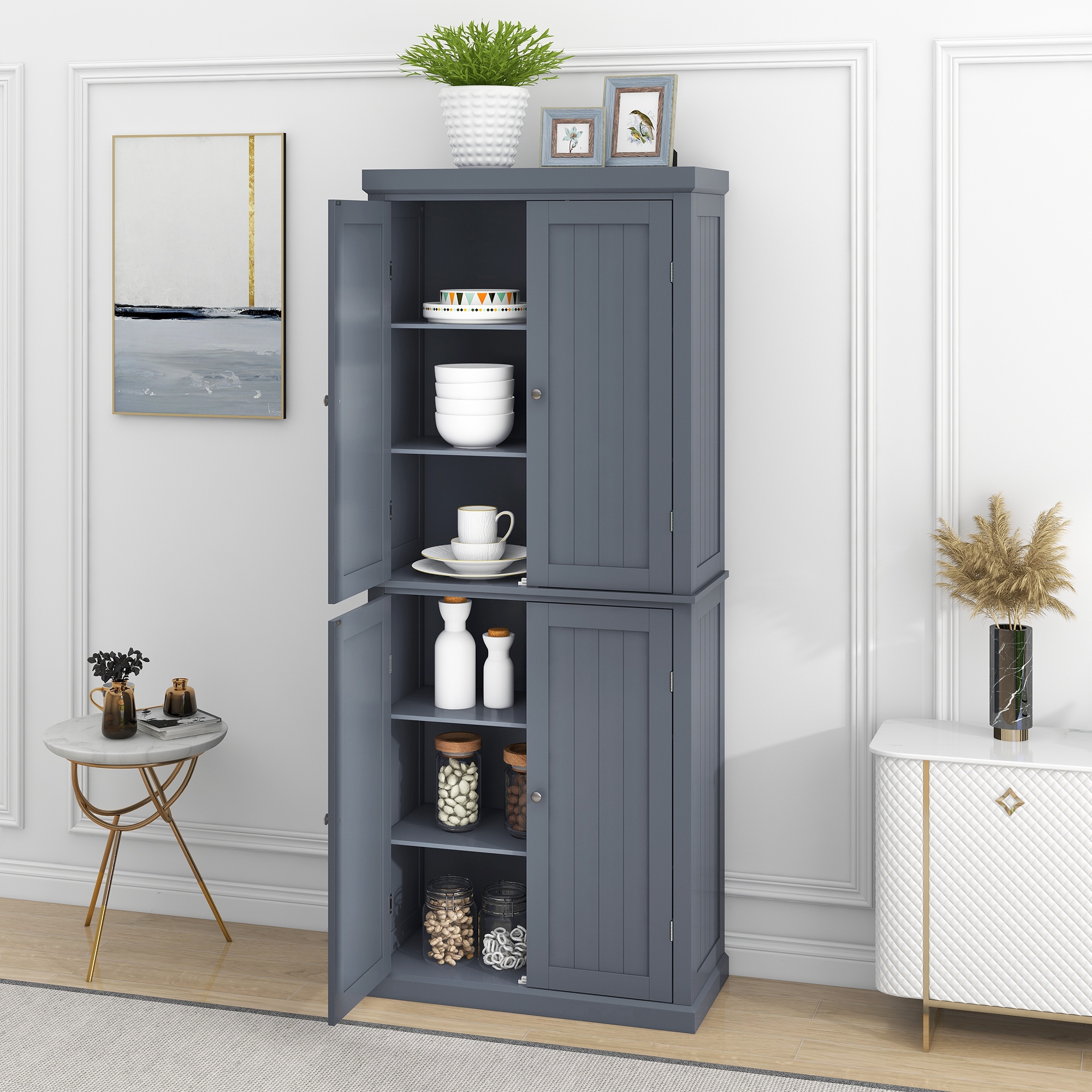 Freestanding Tall Kitchen Pantry 72.4