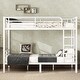 preview thumbnail 1 of 10, White Metal Twin XL Over Twin XL Bunk Bed with Under Bed Storage and Safety Guardrails White - Twin XL