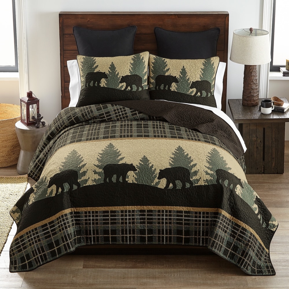 Donna Sharp Bear Walk Plaid Polyester Quilt Collection