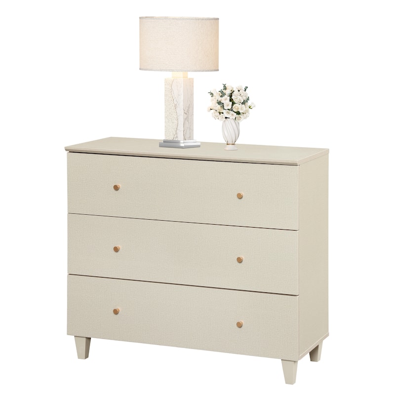 WAMPAT 3 Drawer Nightstand for Bedroom, 35 Inches Wide