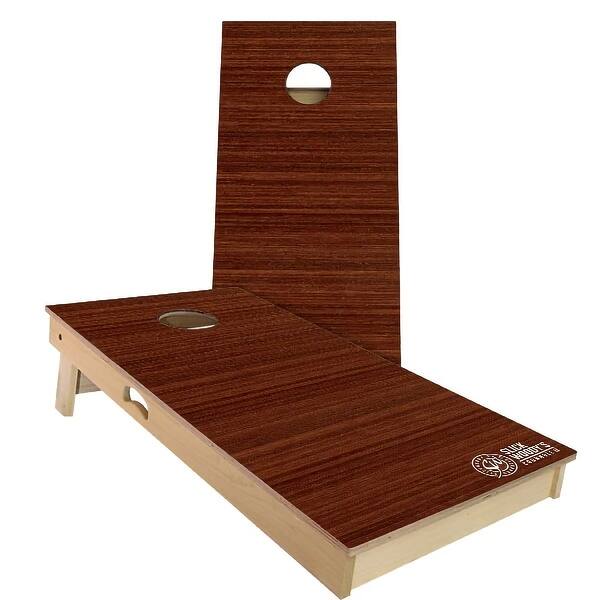 slide 2 of 8, Jarrah Wood Outdoor Cornhole Board Set