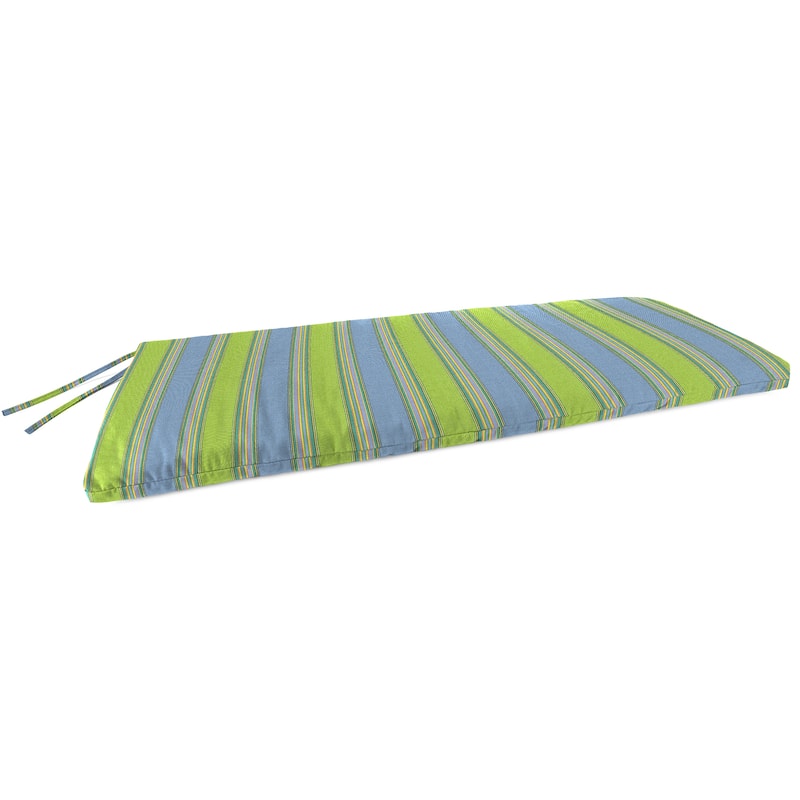 Sunbrella 48" x 18" Outdoor Bench Cushion with Ties - 18'' L x 48'' W x 3.5'' H - Bravada Limelight