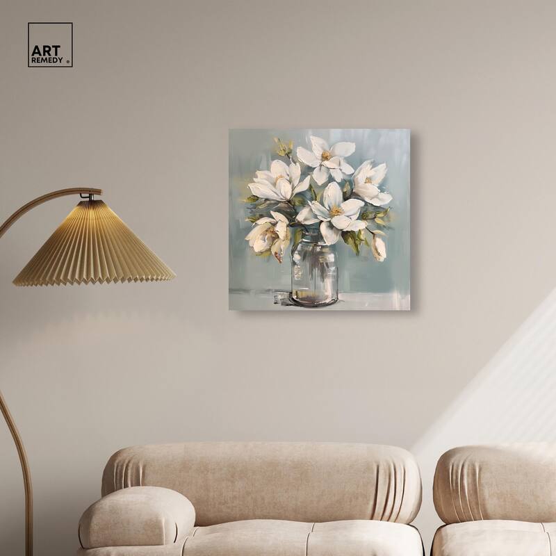 Prismatic Floral and Jar Canvas by Art Remedy, Gallery Wrapped
