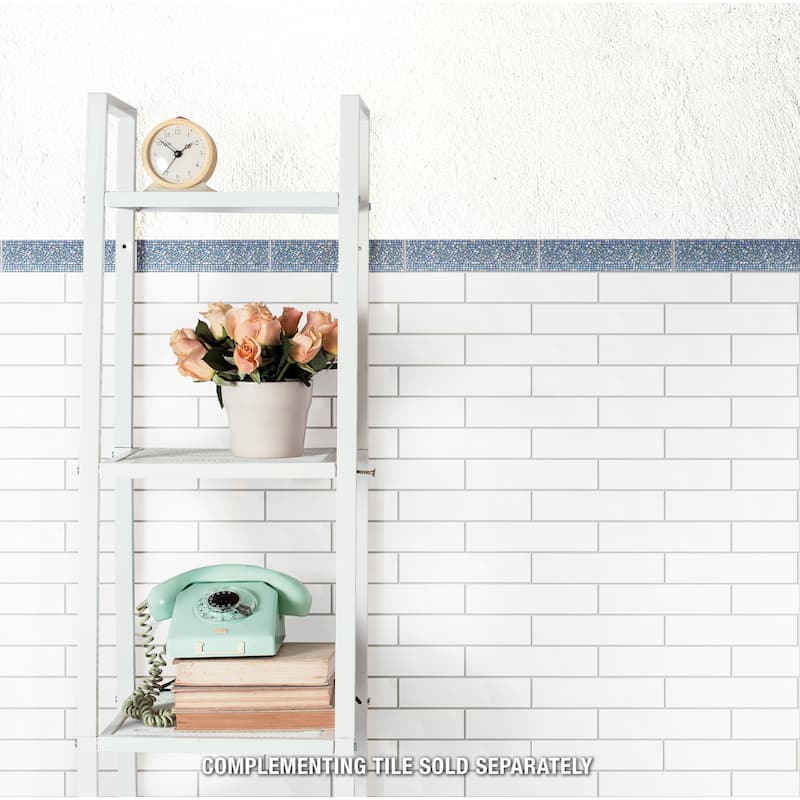 Merola Tile Captain Riptide Glacier Blue 2" x 7-7/8" Ceramic Wall Trim - (1 Tile)