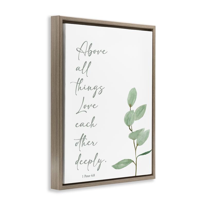 Stupell Love Each Other Deeply Framed Floater Canvas Wall Art Design By Lucille Price