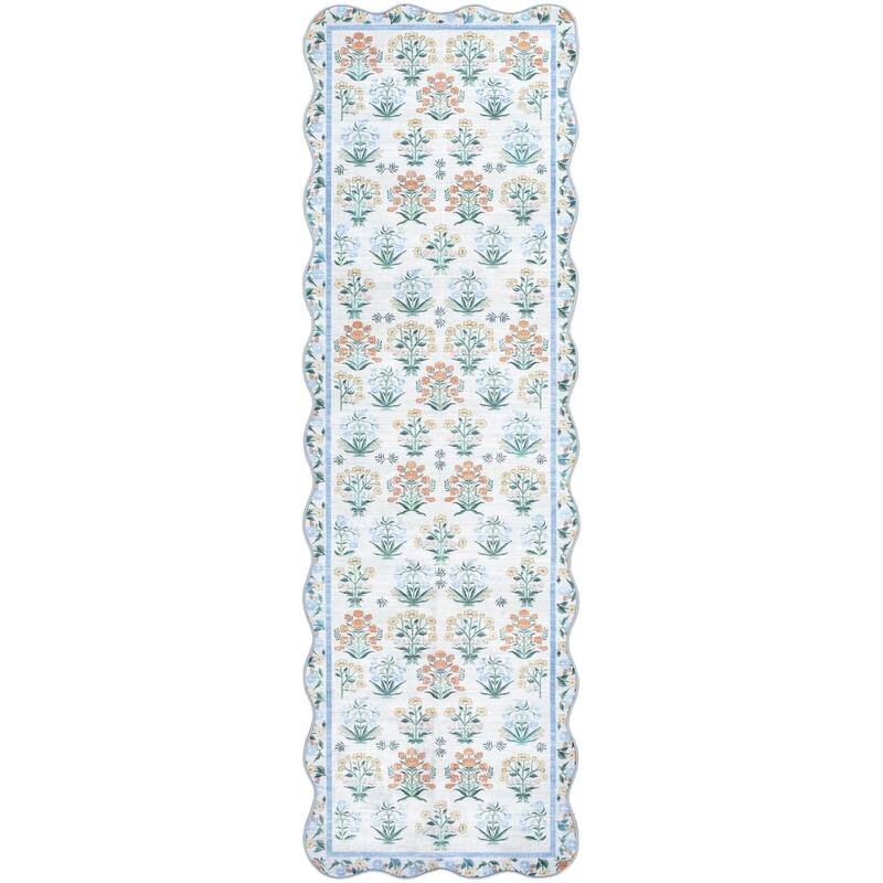 Livabliss Lavable Modern & Contemporary Area Rug - Light Blue - 2'6" x 8'